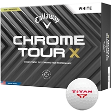 aerial view a white callaway chrome tour x golf balls, image 1 of 2