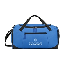aerial view a royal blue rally recycled deluxe sport duffel, image 1 of 9