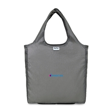 aerial view a heather grey rume(r) recycled bfold tote, image 1 of 6