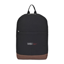 aerial view a black ivy aware(tm) recycled cotton laptop backpack, image 1 of 7
