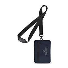 aerial view a navy rally recycled id pouch lanyard, image 1 of 4