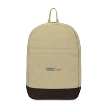 aerial view a beige ivy aware(tm) recycled cotton laptop backpack, image 1 of 7