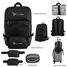 a group of yosemite rpet backpack with removeable belt bag