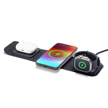 a group of mophie 3 in 1 travel charger