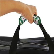 aerial view a various full color neoprene luggage handle wrap, image 1 of 2