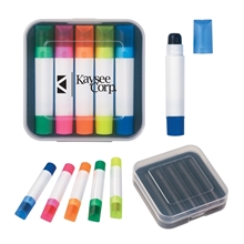a group of set of 5 gel wax highlighters