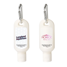 a group of 1 oz spf 30 sunscreen with carabiner