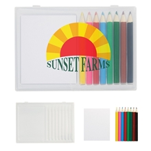 a group of 8- piece colored pencil art set in case