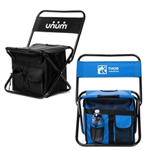 a group of folding chair with 24 can cooler bag pockets