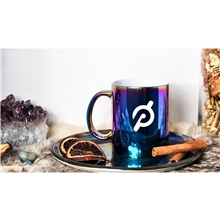 aerial view a group of prism11 iridescent mug white inner 11 oz, image 1 of 2