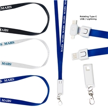 a group of 3- in -1 usb charging cable lanyard