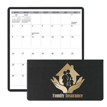 aerial view a black executive horizontal monthly pocket planners, image 1 of 2