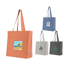 a group of vitality 4.5 oz recycled cotton tote bag