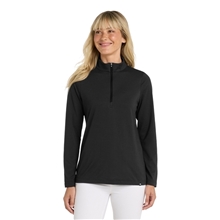 aerial view a black travismathew ladies crestview 1/4- zip, image 1 of 5