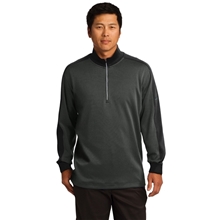 aerial view a anthracite heather/ black nike df 1/2- zip cover - up, image 1 of 6