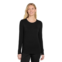 aerial view a black wink womens long sleeve layer tee, image 1 of 6