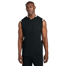 aerial view a black/ white sport - tek club sleeveless v - neck, image 1 of 5
