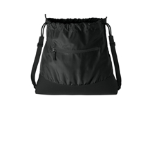 aerial view a deep black port authority agility mesh pocket cinch, image 1 of 4