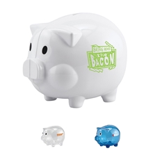 a group of sturdy construction piglet coin bank