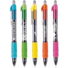aerial view a group of maxglide click(tm) hybrid ink comfort grip tropical pen, image 1 of 2