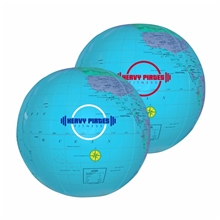 aerial view a group of 16 globe beach ball - blue, image 1 of 2