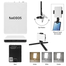 aerial view a black with white 60 led high power video light clip, image 1 of 8