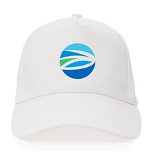 aerial view a white impact 5 panel 280gr recycled cotton cap with aware(tm), image 1 of 8