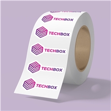 a group of 5 x 2 bopp stickers on roll - 3.5mil