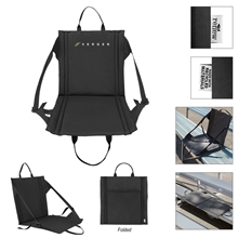 aerial view a black personalizedfoldable rpet stadium chair, image 1 of 2