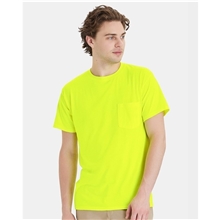 a group of hanes - unisex workwear pocket t - shirt