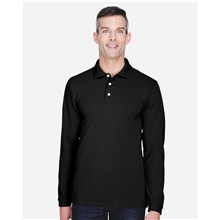 a group of harriton - mens easy blend(tm) long sleeve polo