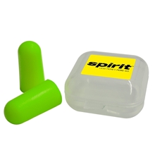 aerial view a green square case ear plugs, image 1 of 4