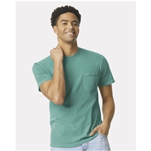 a group of comfort colors - unisex garment - dyed heavyweight pocket t - shirt