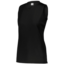 a black augusta sportswear - girls sleeveless wicking attain jersey