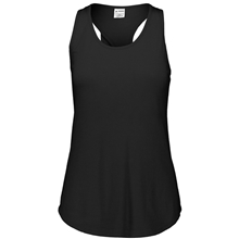 aerial view a black heather augusta sportswear - girls lux triblend tank top, image 1 of 3
