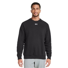 aerial view a black/ white under armour - rival fleece sweatshirt, image 1 of 8
