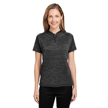 aerial view a black jasper spyder ladies mission blade collar polo, image 1 of 8