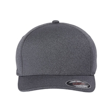 aerial view a melange dark grey flexfit adult unipanel melange cap, image 1 of 3