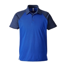 aerial view a sport royal/ sport dark navy team 365 - mens command snag - protection colorblock polo, image 1 of 7