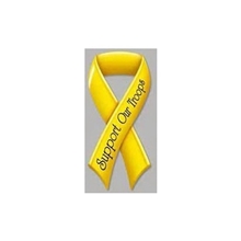 Support Our Troops Ribbon - Exterior / Auto Die Cut Magnets (5.9 x 2.65)