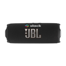 aerial view a black jbl flip 7 portable speaker, image 1 of 11
