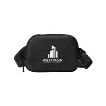 aerial view a black core365 essentials fanny pack belt bag, image 1 of 6