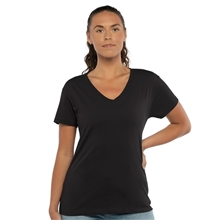 a group of next level apparel ladies relaxed v - neck t - shirt