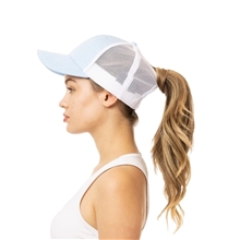aerial view a group of big accessories - womens ponytail cap, image 1 of 2
