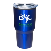 aerial view a blue 30 oz mondo insulated tumbler, image 1 of 2