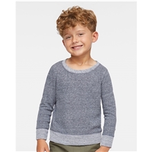a group of rabbit skins toddler harborside melange french terry crewneck with elbow patches