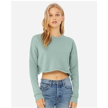a group of bella + canvas - womens crop fleece crewneck sweatshirt