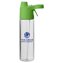 aerial view a green belle mare 20oz misting water bottle, image 1 of 6