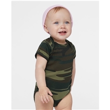 a group of code five infant camo bodysuit