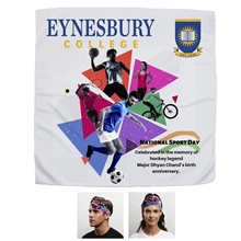 aerial view a group of the cooling bandana full color sublimation headband and neck wear 22 h x 22 w, image 1 of 5